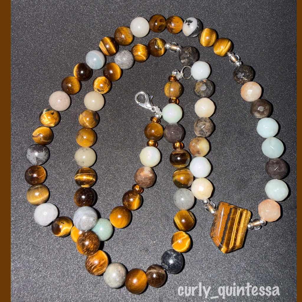 Amazonite and Tigers Eye Necklace