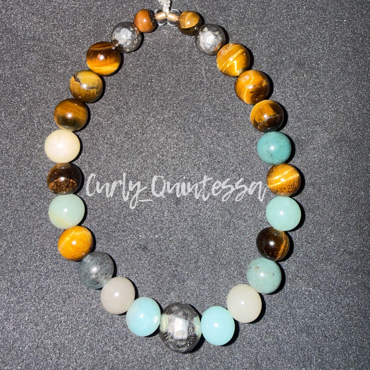 Amazonite and Tigers Eye Bracelet